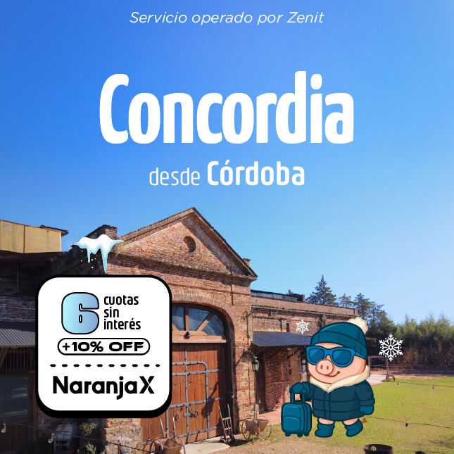 pasajes  a Concordia desde Córdoba